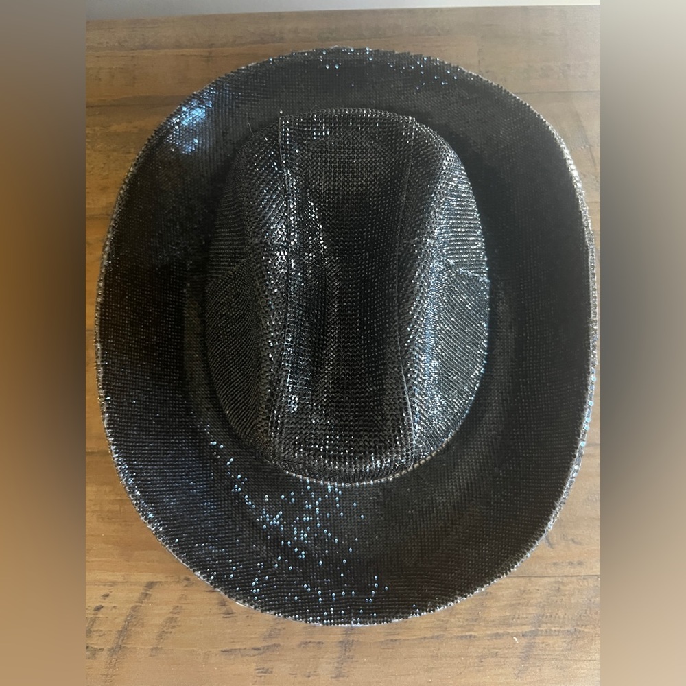 BLACK RHINESTONE COWBOY HAT